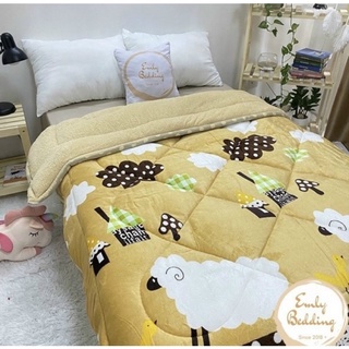 Chăn lông cừu 3 lớp dày ấm mùa đông bên đẹp 1.8m x 2.1