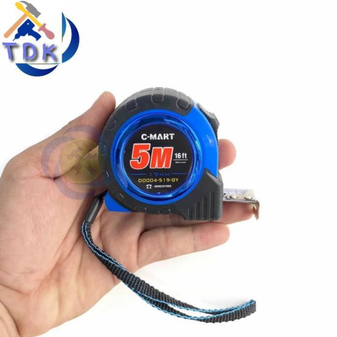 Thước cuộn 5m C-Mart D0004-519-GY vỏ bọc nhựa chống va đập