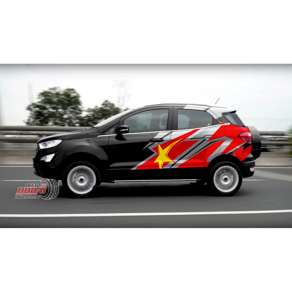 Tem Dán Xe Ford Ecosport Cờ Đỏ Sao Vàng