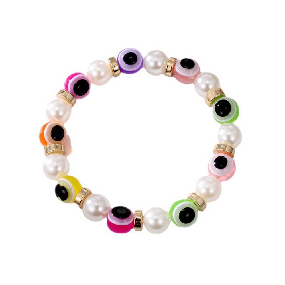 Vòng Đeo Tay Chuỗi Hạt Co Giãn Phối Mặt Hình Con Mắt Quỷ Làm Thủ Công Thời Trang Phong Cách Bohemian Cho Nữ
