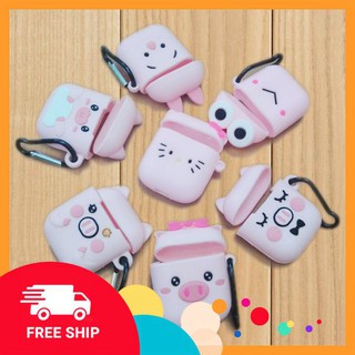 Bao Da Airpods ⚡ SIÊU CUTE ⚡ Bao Đựng Tai Nghe Dành Cho Airpods 1/2, Giúp Bảo Vệ Tai Nghe Chống Va Đập, Bám Bụi