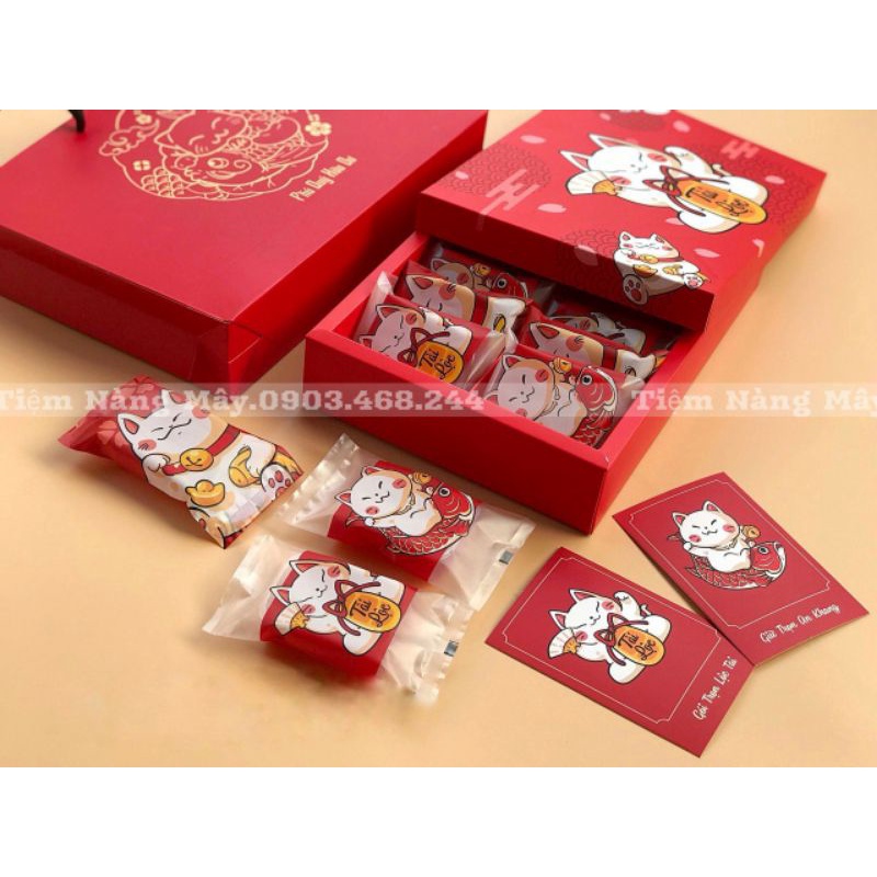 Túi bánh dứa mèo thần tài 7x12cm giao mẫu ngẫu nhiên