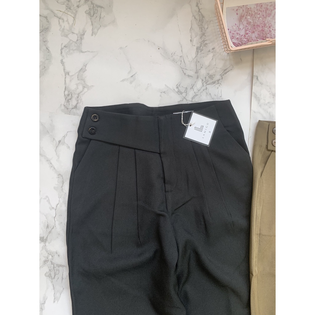 Quần tây công sở nữ dáng baggy có quai phía trước - quần 133