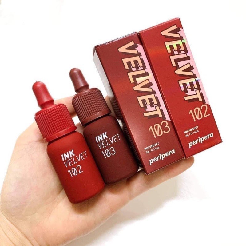 Son kem lì Peripera Ink Vel.vet Tint màu mới 101,102, 103 chất son lì bám lâu, mềm mịn môi- CSTOREVN