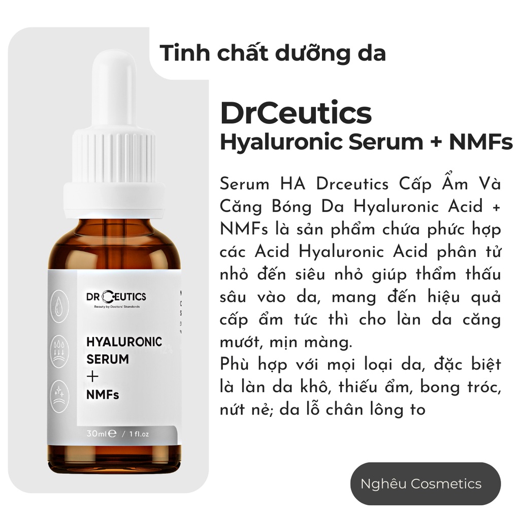 DrCeutics HA Tinh Chất Cấp Ẩm Giúp Da Căng Bóng Nhập Khẩu Chính Hãng