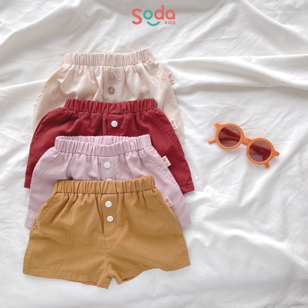 Quần đùi cho bé SODA KIDS phong cách Hàn Quốc, chất liệu lanh linen nhập khẩu nhẹ, mềm, mát ( Nhiều màu )
