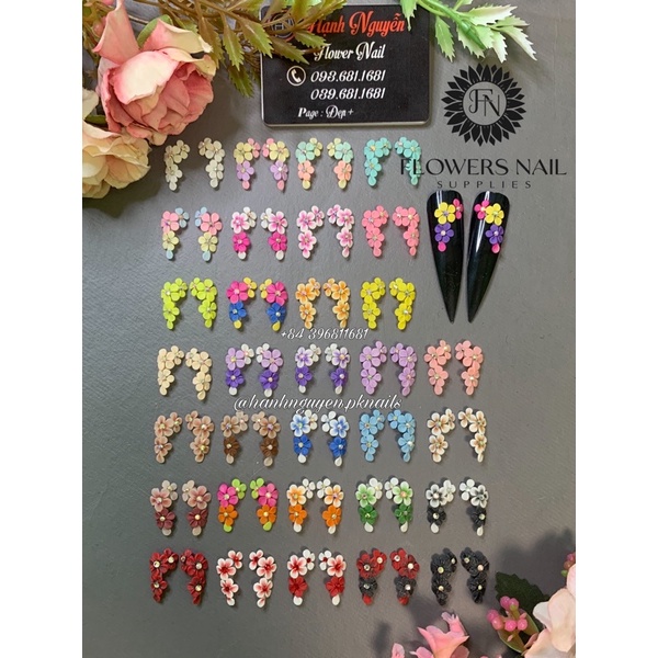Hoa bột nổi 3D trang trí móng nail :  16.000₫/bông - Bán 2 bông=32.000