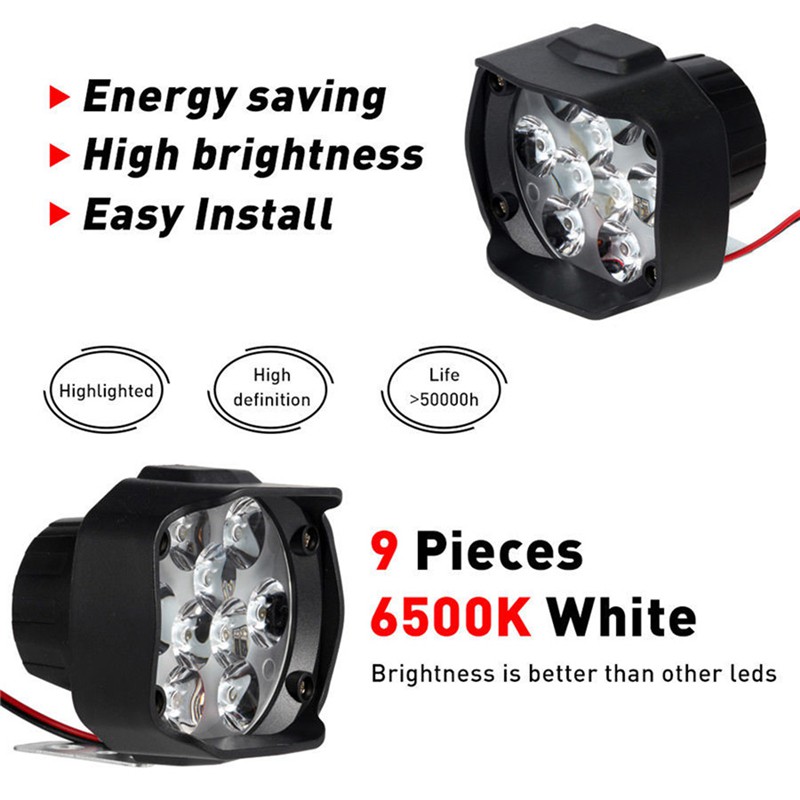 1 Đèn Pha Led 9 Bóng 27w Cho Xe Máy