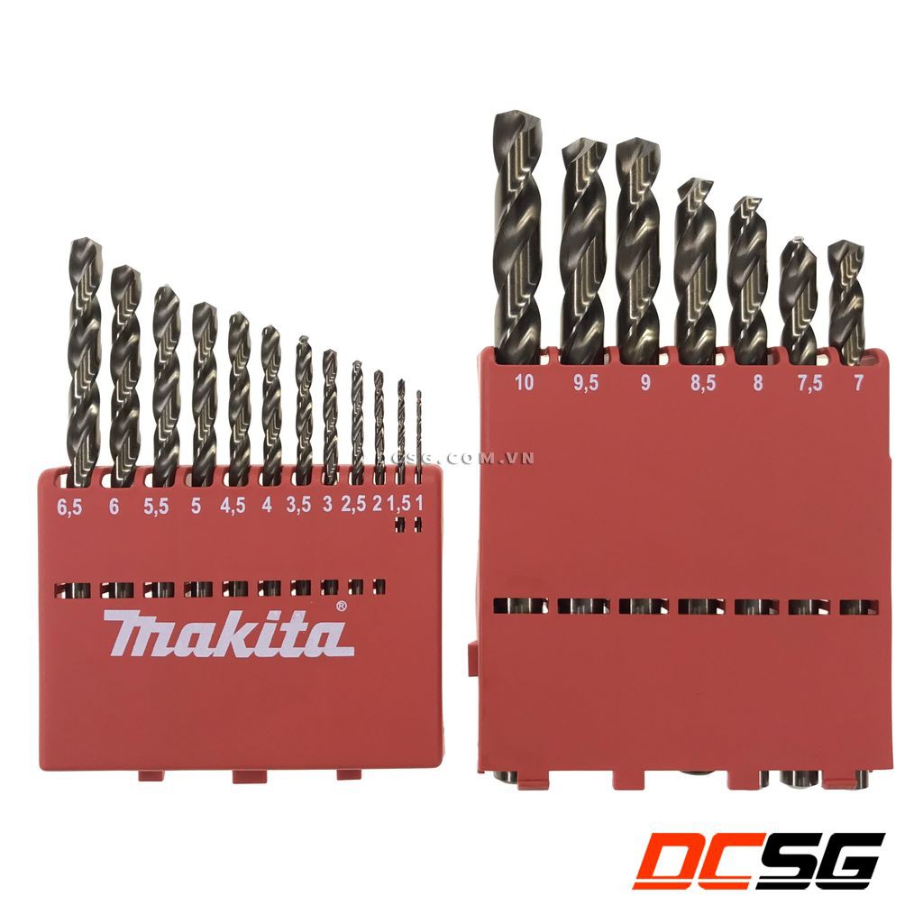 Bộ mũi khoan inox HSS-Co 1.0-10mm Makita D-50463 (19 mũi/bộ)