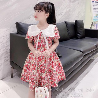 Set váy hoa cổ nơ 2020 (17-30kg) cho bé gái