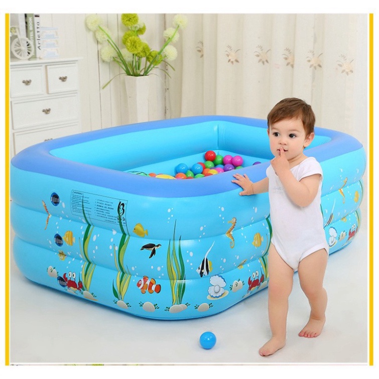 bể bơi phao bơm hơi cho bé 1m5 1m8 2M1 - 3 tầng loại dày em bé Babyjoy Mart