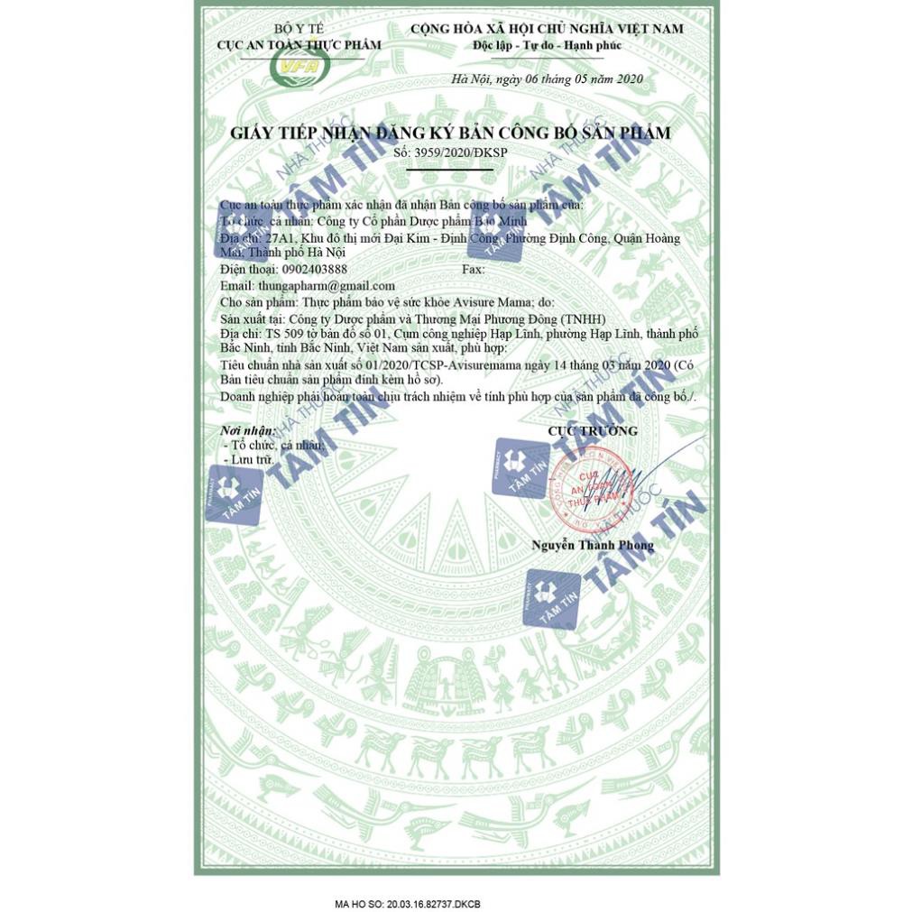 Avisure mama - Bổ sung DHA, EPA, các Vitamin và khoáng chất cần thiết trước và sau sinh