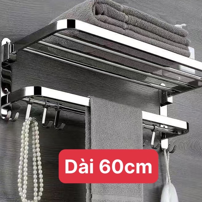 Kệ Nhà Tắm, Giá Treo Khăn Nhà Tắm Inox Không Gỉ Đa Năng, Treo Đồ Tiện Lợi LEON OFFICIAL