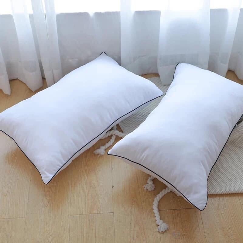Ruột gối nằm siêu mềm , gối đầu bông trắng size 50x70cm giúp hạn chế đau mỏi vai gáy.