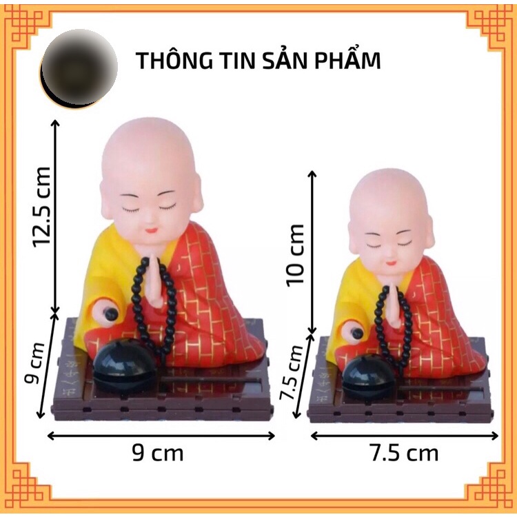 Tượng chú tiểu gõ mõ, tụng kinh bằng năng lượng mặt trời