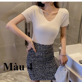 áo len cộc tay mỏng thời trang