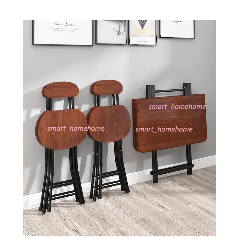 Bộ bàn ghế gỗ gấp gọn thông minh, phòng ăn, nội thất, nhiều màu có bán lẻ smart_homehome nt99 -nt100