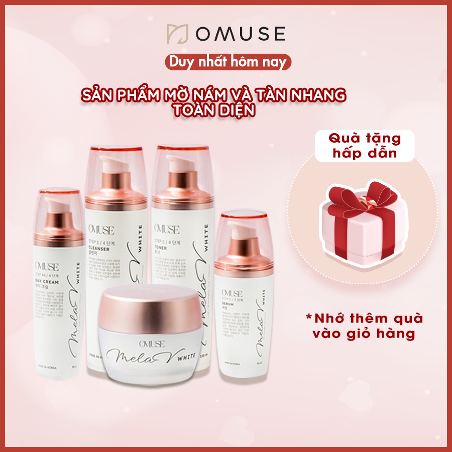 Bộ sản phẩm mờ nám và tàn nhang toàn diện OMUSE MelaV phù hợp với mọi loại da
