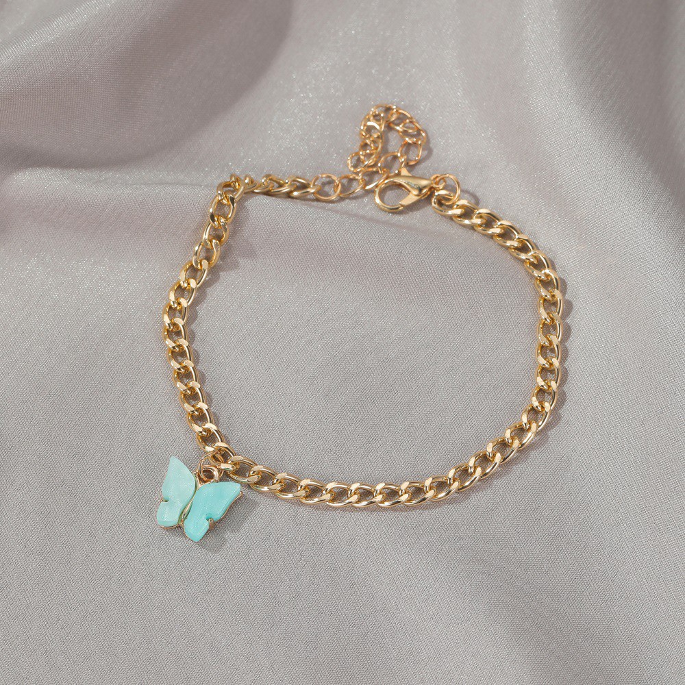 Lắc Chân Hợp Kim Gắn Hình Cánh Bướm Xinh Xắn Phong Cách Âu Mỹ Thời Trang Cho Phụ Nữ