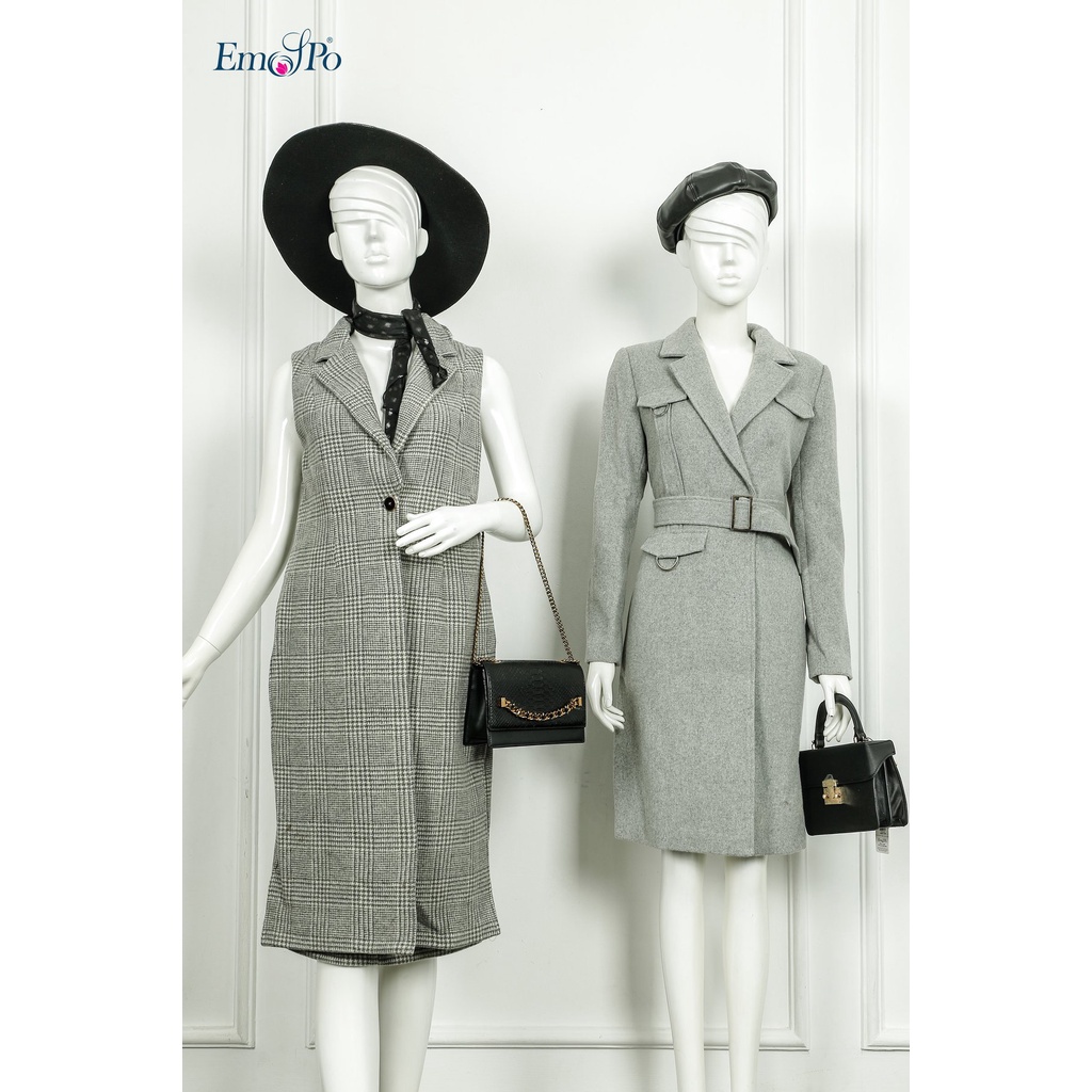 Áo khoác dạ dáng dài Emspo (kèm đai eo) AKL0269