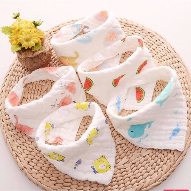 Combo 10c khăn quàng cổ có khuy bấm cho bé