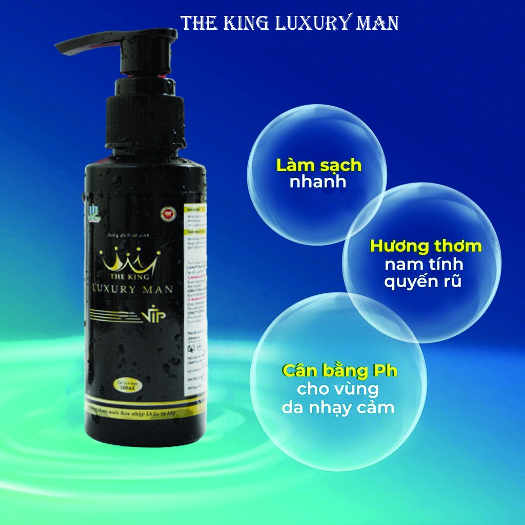 Dung Dịch Vệ Sinh Nam Giới The King Luxury Man Hương Nước Hoa Cao Cấp Khử Mùi Công Nghệ Mới Chai 100Ml