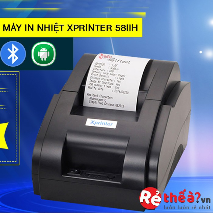 ﺴ▬☢Máy in hoá đơn Xprinter 58IIH USB + Bluetooth Luôn Tặng Free cuộn giấy nhiệt - Hàng nhập khẩu BH 1 năm