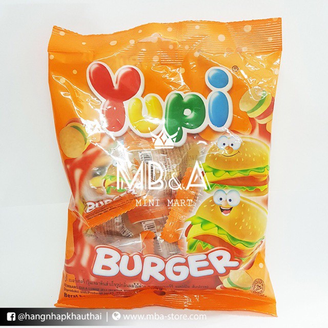 KẸO DẺO THÁI LAN YUPI BURGER 96G