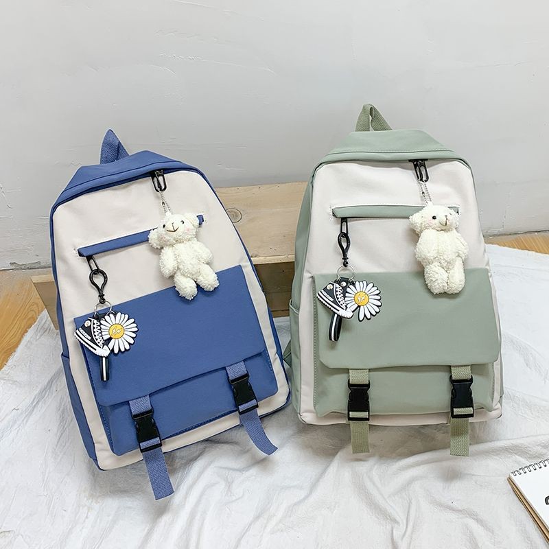 nhập quảng châu  Balo thời trang chống thấm nước hoa cúc siêu xinh cho bạn nữ kèm móc gấu