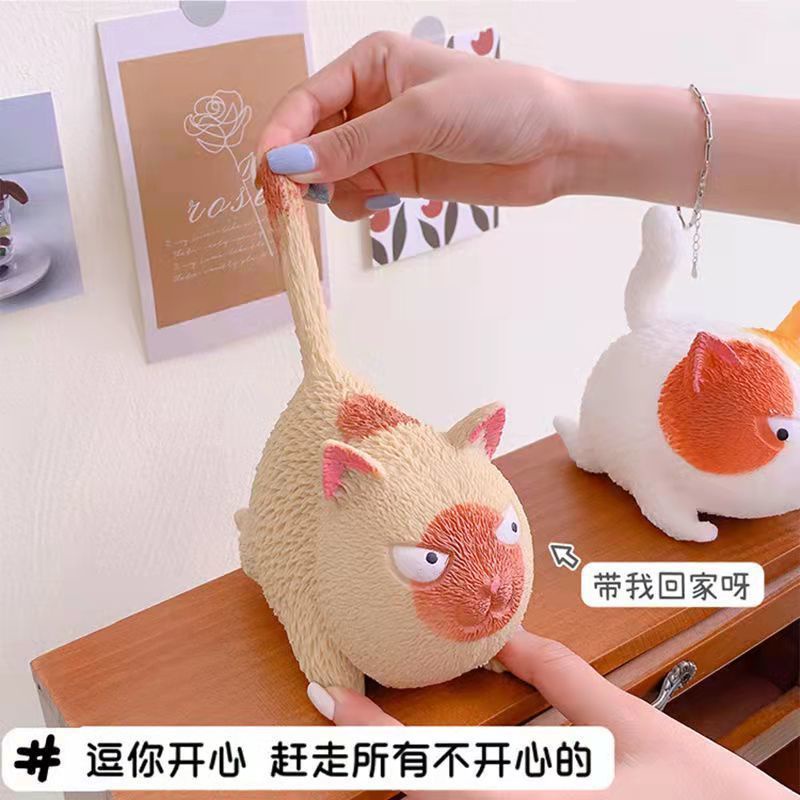 Đồ chơi dạng nén đàn hồi mềm mại hình mèo giận dữ nhiều màu sắc dễ thương