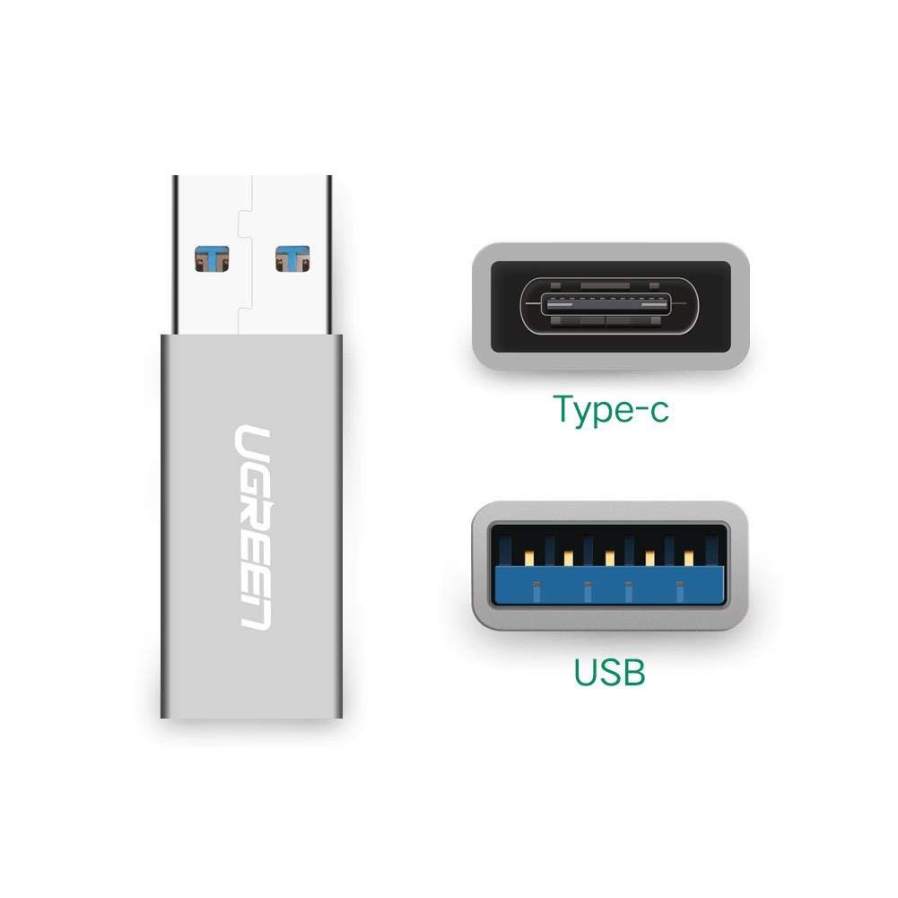 Đầu chuyển đổi USB 3.0 đực sang USB 3.1 Type C cái dùng cho PC, laptop, macbook, điện thoại UGREEN US204 US276