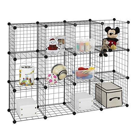 (140*140*35 CM-16 Ô) Kệ Sắt Lưới Nghệ Thuật Lắp Ghép Đa Năng Tiện Dụng Metal Wire Shelving
