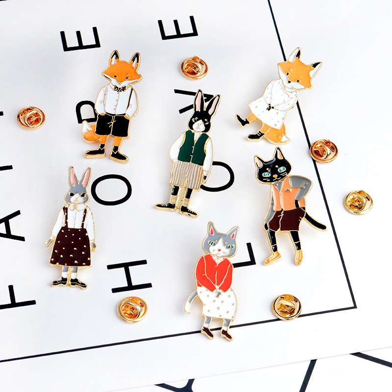 Ghim cài áo QIHE JEWELRY hình động vật hoạt hình đáng yêu