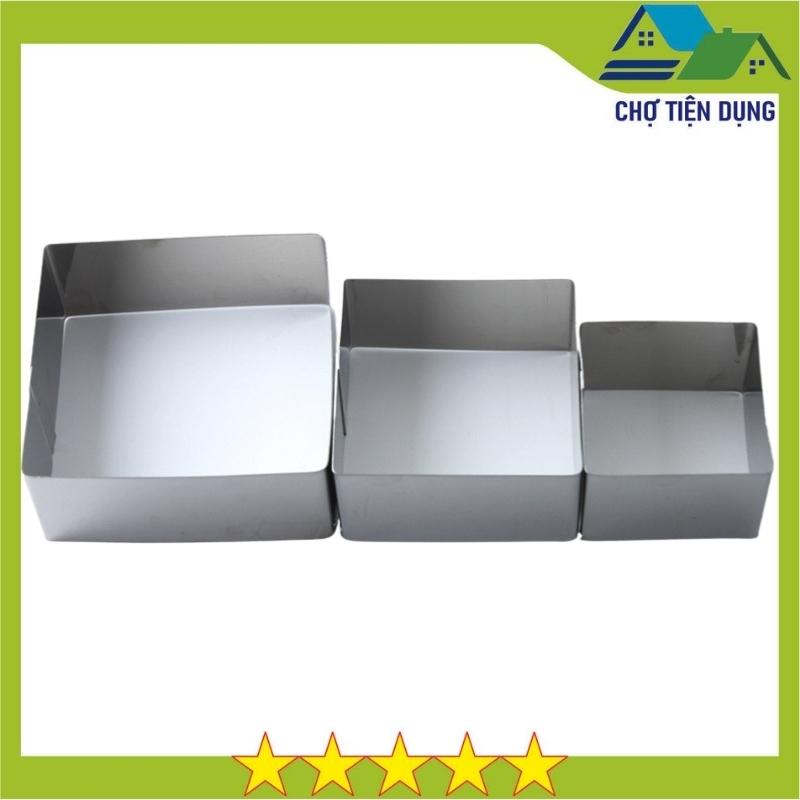Khuôn RING Mousse Cookies Cutter KHUÔN Nhấn Dụng Cụ Làm Bánh Quy Hình Vuông Theo Bộ 3 Chiếc - CBMOUSVUONG3P