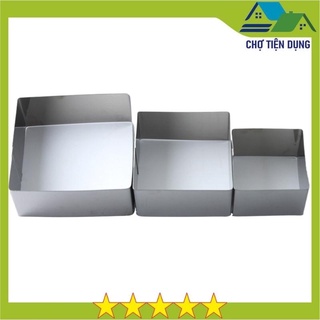 Khuôn RING Mousse Cookies Cutter KHUÔN Nhấn Dụng Cụ Làm Bánh Quy Hình Vuông Theo Bộ 3 Chiếc - CBMOUSVUONG3P