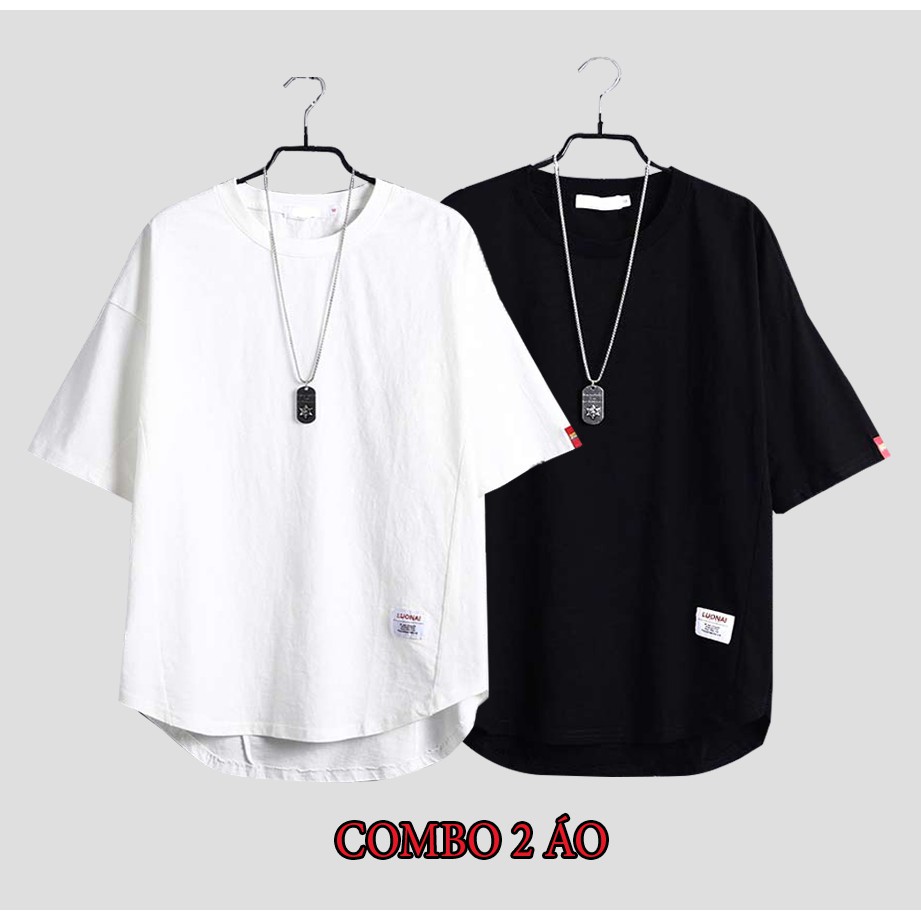 Combo 02 Áo Thun Nam Trơn Basic Tay Lỡ Cổ Tròn Vạt Áo Đuôi Tôm Phong Cách Trẻ Trung Thời Trang FrancisB 2TOP NAM 1000145