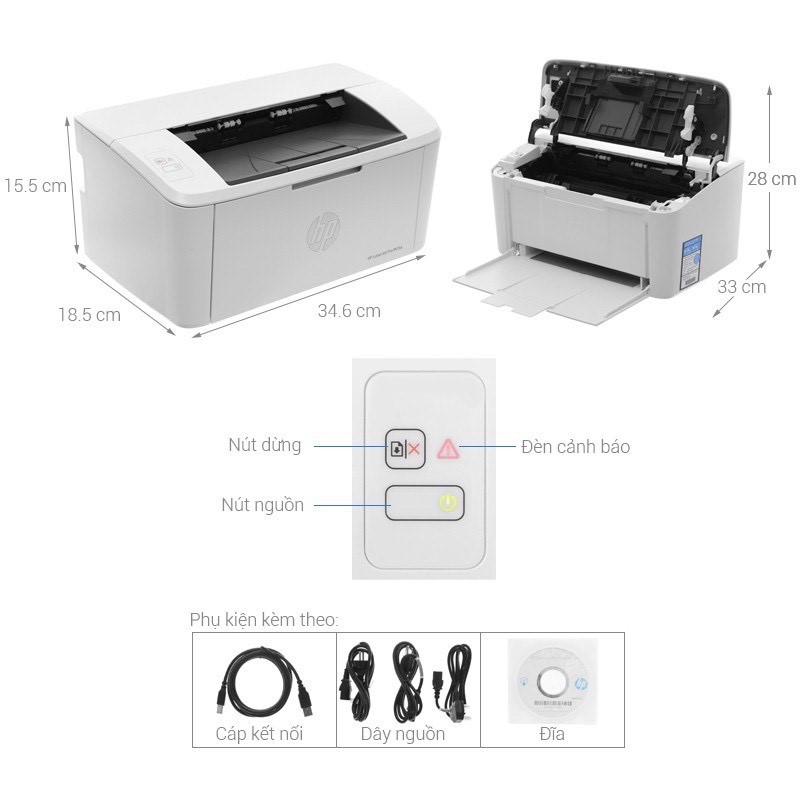 Máy In Laser Trắng Đen Đơn Năng HP LaserJet Pro M15a -W2G50A - Chính Hãng | BigBuy360 - bigbuy360.vn