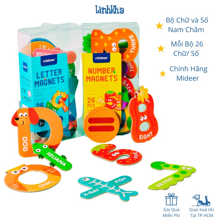 Bộ Chữ Cái và Chữ Số Nam Châm Mideer Letter Magnets Number Magnets