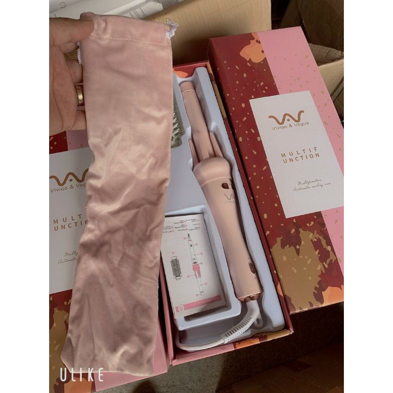 MÁY UỐN XOĂN TỰ ĐỘNG 360 ĐỘ VIVIDO & VOUGA 2IN1 MÀU HỒNG MẪU MỚI