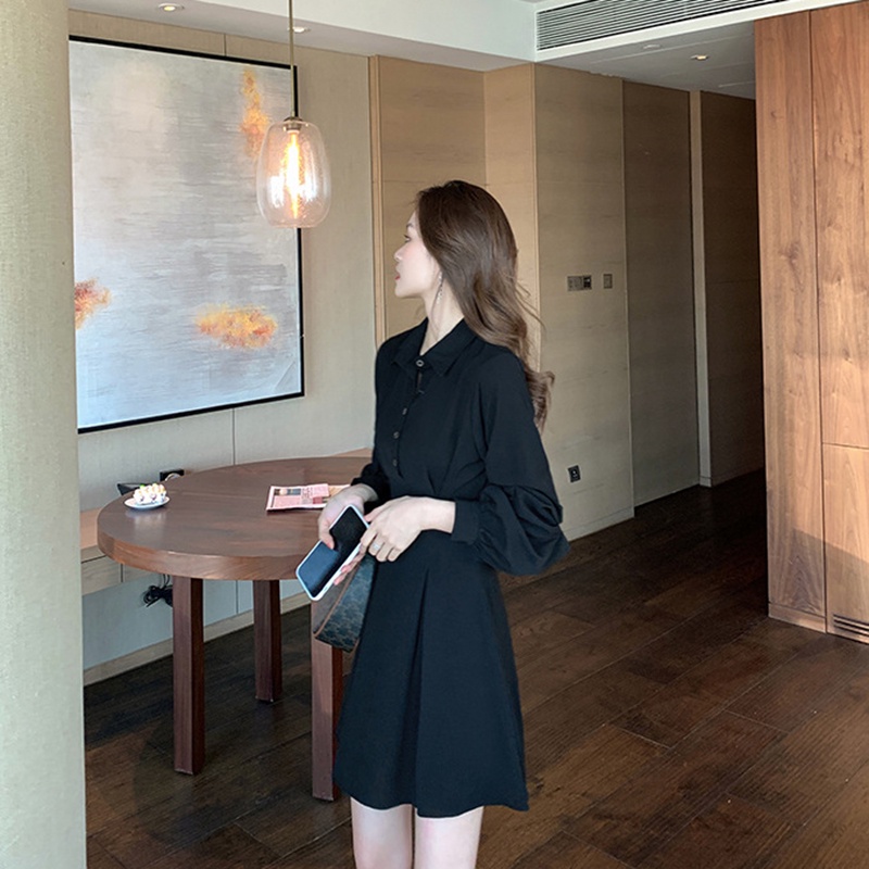 Đầm IELGY dáng chữ A cổ POLO kiểu dáng thời trang Pháp cho nữ