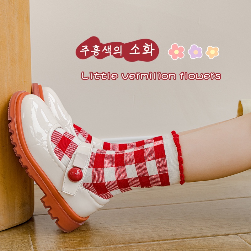 SUGE Set 5 Đôi Vớ Cotton Họa Tiết Giáng Sinh Dễ Thương Bắt Mắt