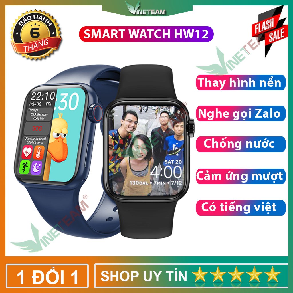HW12 / I12 smart watch - Đồng Hồ Thông Minh  có Tiếng Việt, Nghe Gọi, Thay Hình Nền, Cảm Ứng Siêu Mượt,Bảo Hành 12 Tháng