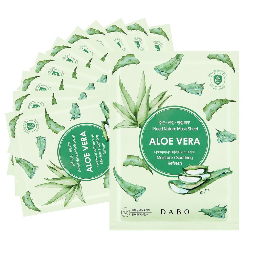 Combo 2 Gói- 1 Gói Mặt nạ lô hội ALOE DABO I NEED NATURE hàn quốc 23ml/gói Và 1 gói tẩy da chết Beauskin Apple 3ML/GÓI