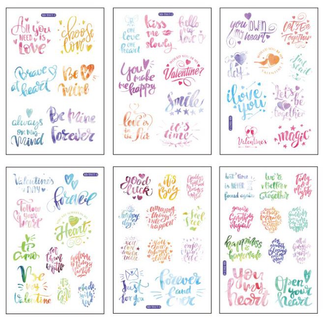 Sticker Dán Trang Trí Sổ Nhật Ký ( Nhiều Mẫu), 6 Tấm