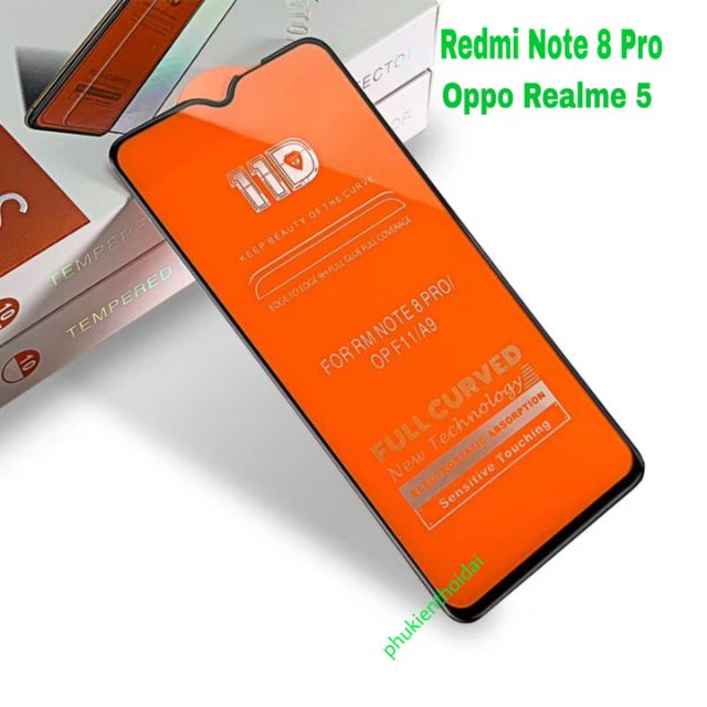 Cường lực 11D Oppo Realme 5 / 5i dùng chung Full màn chất đẹp ôm màn 2.5D