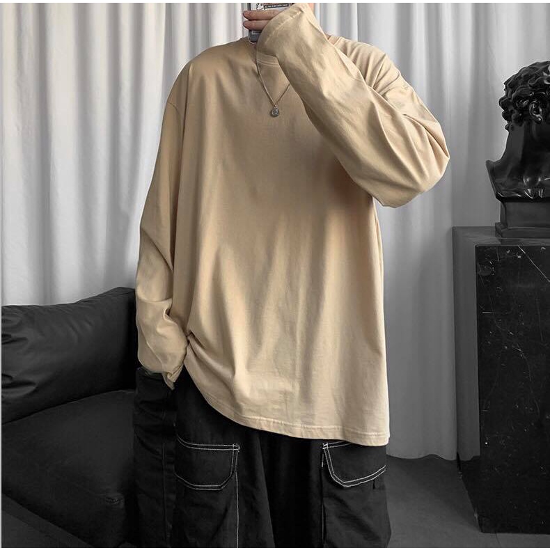 Áo thun tay dài trơn form rộng - phông dài tay nam nữ oversize trơn basic - 2N Unisex