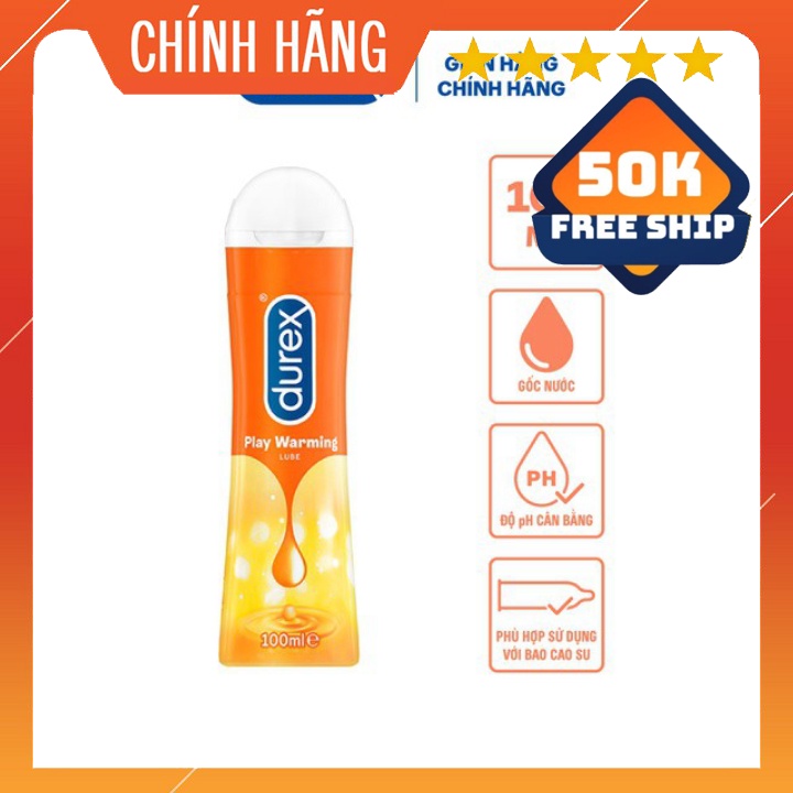 Gel bôi trơn tạo độ ẩm cao cấp Durex Play Warming - 100ml