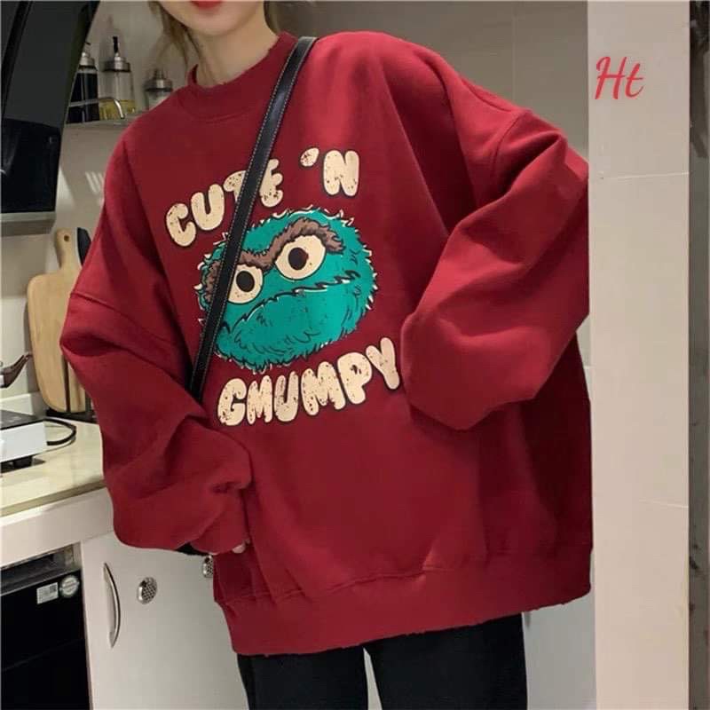 Áo swearter thú cute mặt xanh H2A