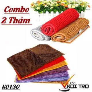 [ Giá Quá Sốc ] Combo 2 Thảm Chùi Chân Len Mềm Mại