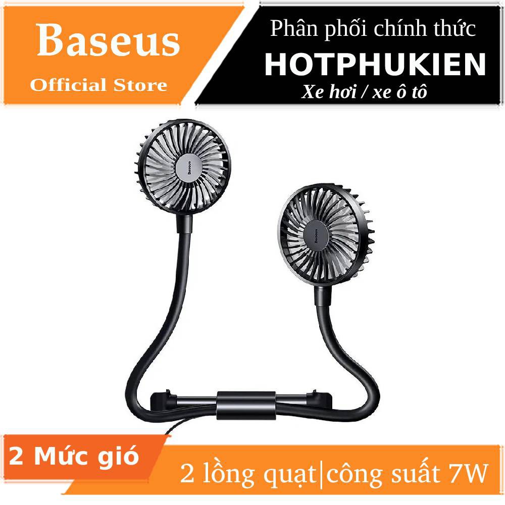 Quạt mini Baseus Blustery car two-headed vehicle xoay 360 độ 2 đầu quạt kẹp sau lưng ghế cho xe hơi / xe ô tô